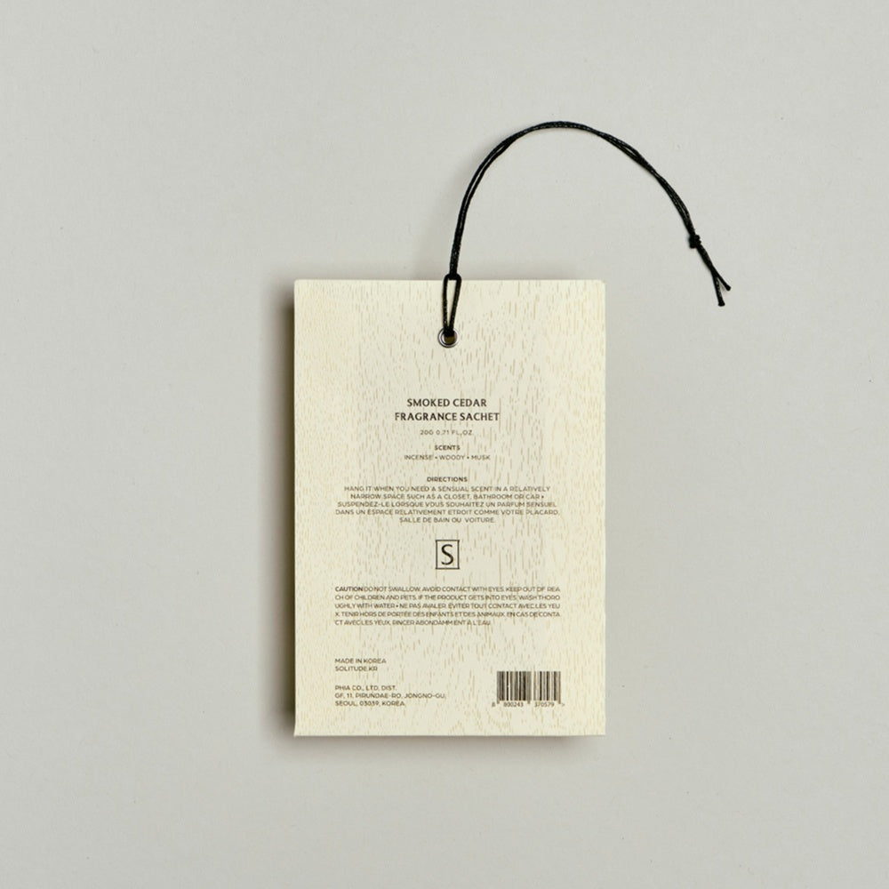 SOLITUDE  SMOKED CEDAR FRAGRANCE SACHET 20G